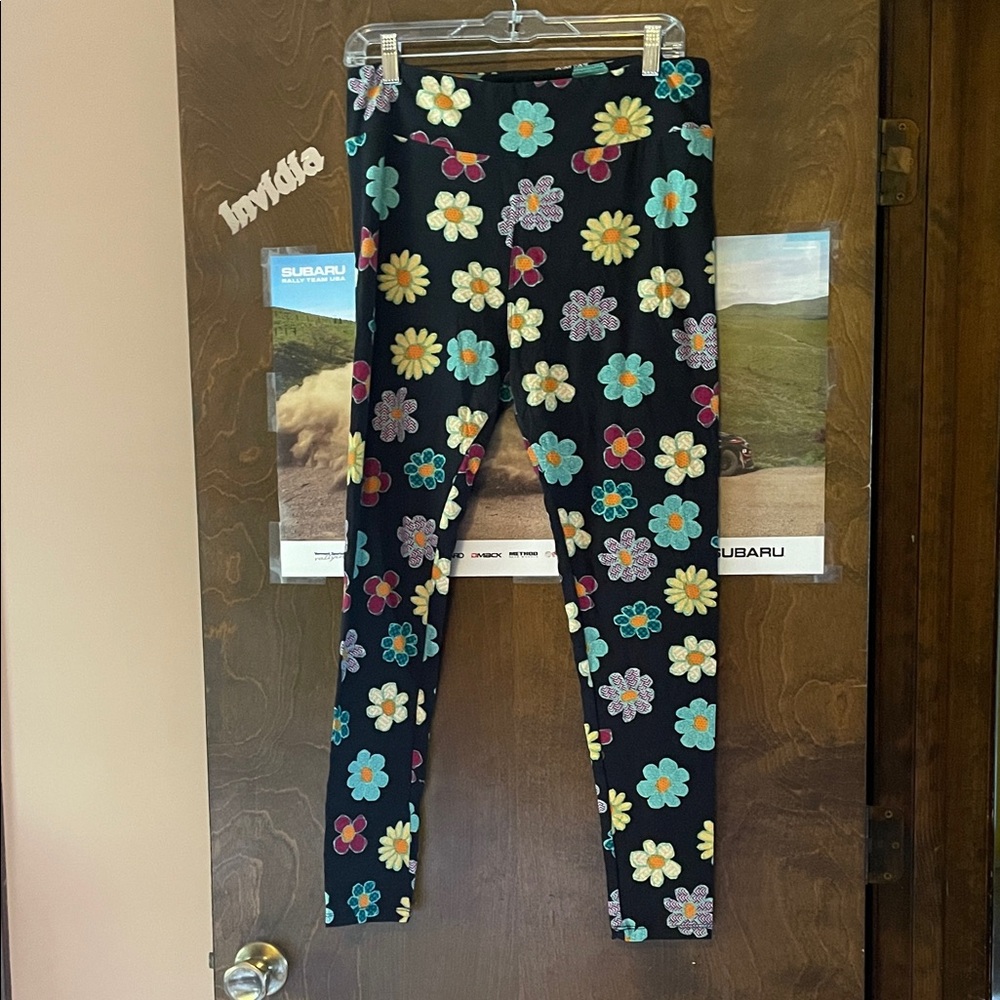 Floral LuLaRoe T&C Leggings - Black Multicolor